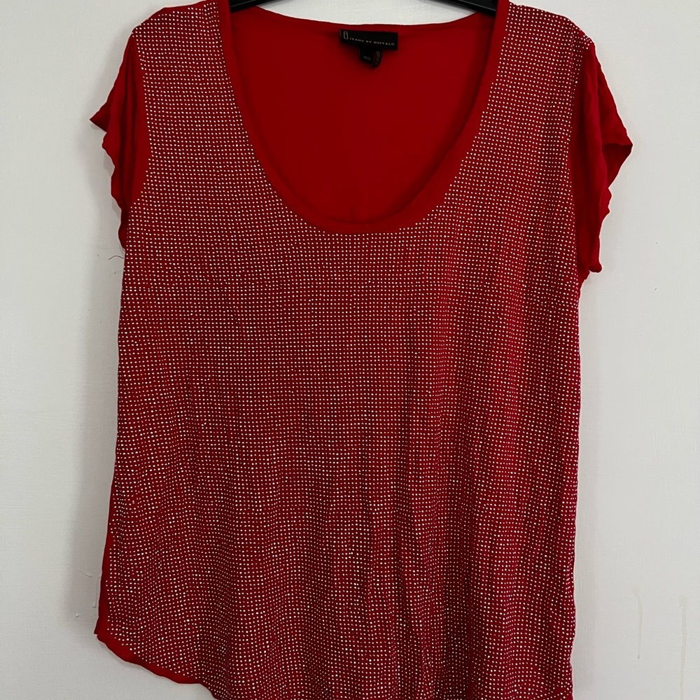 Dark pink studded top